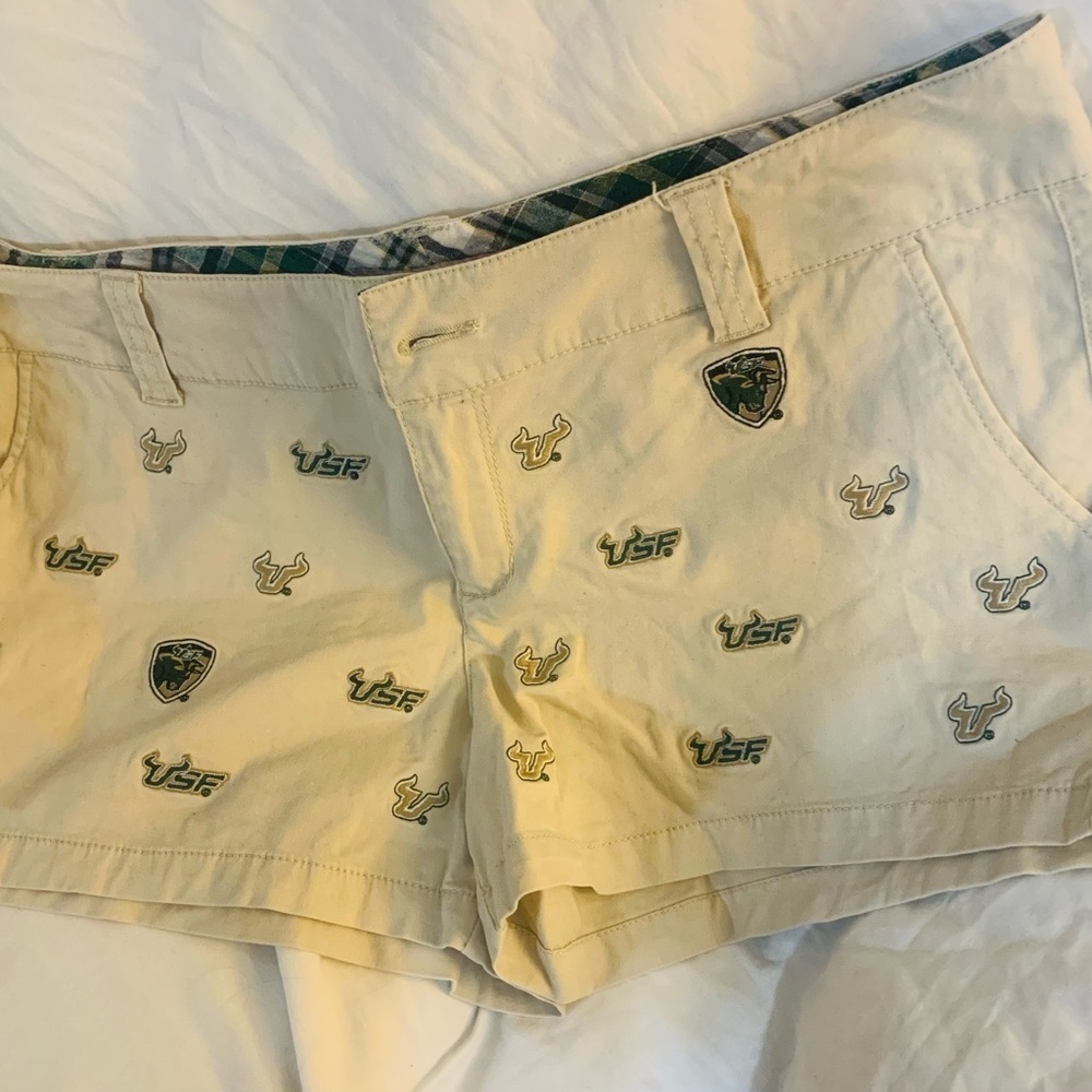 Juniors College‎ Classics USF Micro Mini Shorts Football Athleisure Size 13 Logo